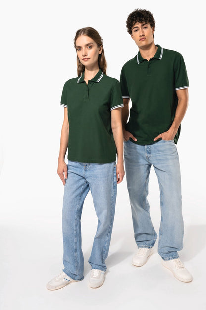 Polo femme manches courtes à liserés contrastés
