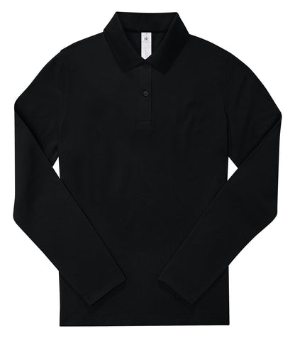 Polo femme manches longues 180 g/m² — coloris Black #Couleur_Black
