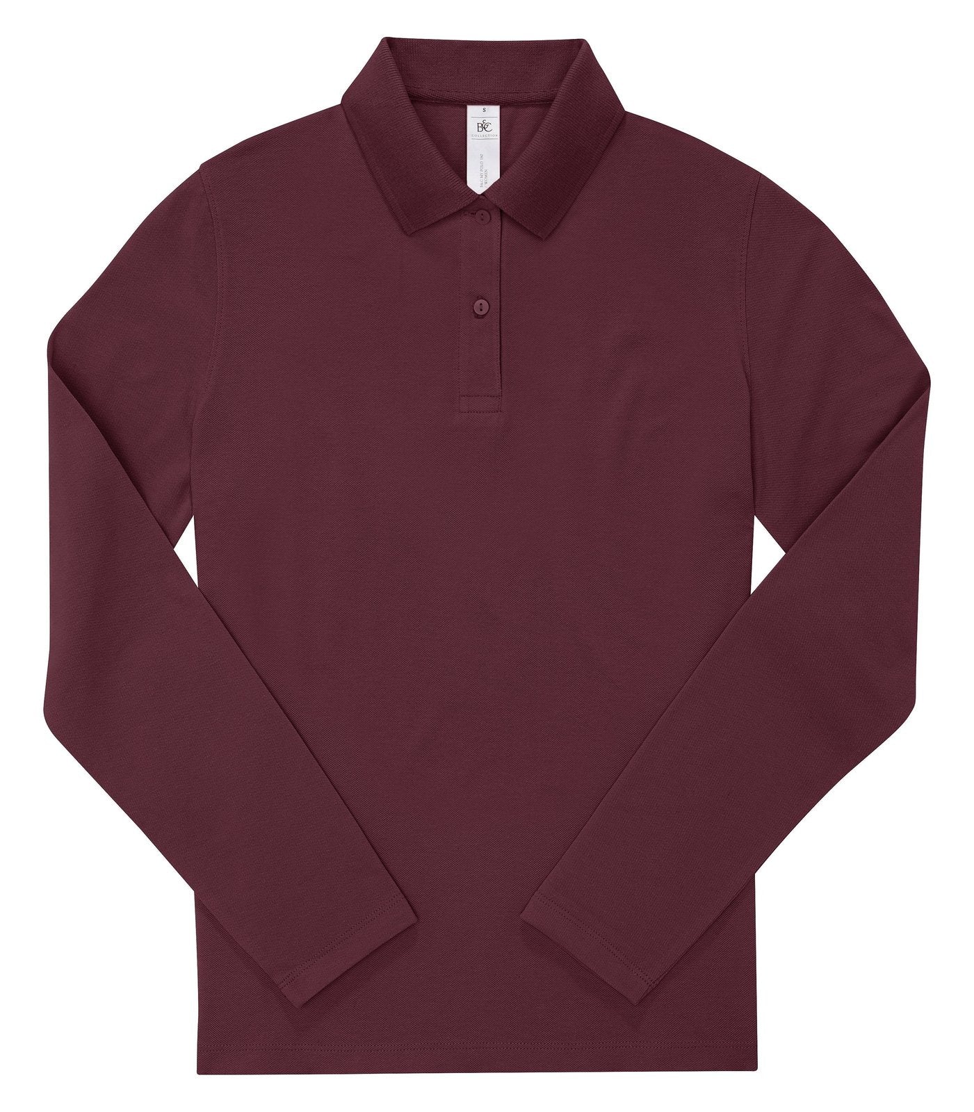 Polo femme manches longues 180 g/m² — coloris Burgundy #Couleur_Burgundy