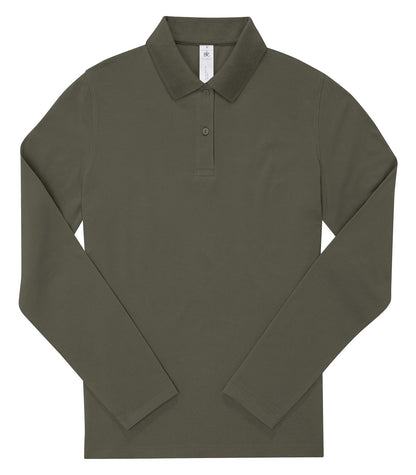 Polo femme manches longues 180 g/m² — coloris Camo Green #Couleur_Camo-Green
