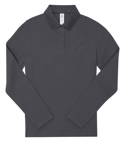Polo femme manches longues 180 g/m² — coloris Dark Grey #Couleur_Dark-Grey