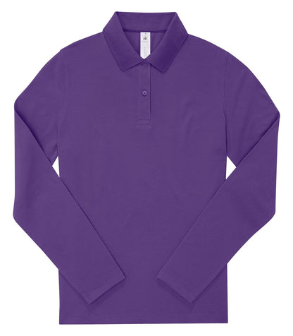 Polo femme manches longues 180 g/m² — coloris Meta Lilac #Couleur_Meta-Lilac