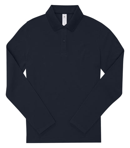 Polo femme manches longues 180 g/m² — coloris Navy #Couleur_Navy
