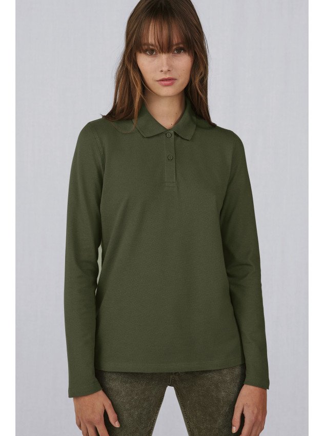 Polo femme manches longues 180 g/m²