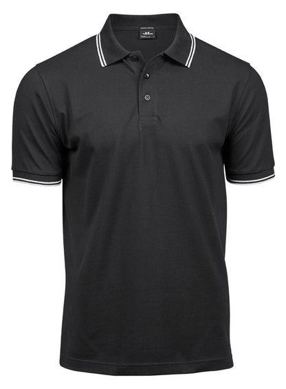 Polo homme col et manches contrastés  — coloris Black / White #Couleur_Black-/-White