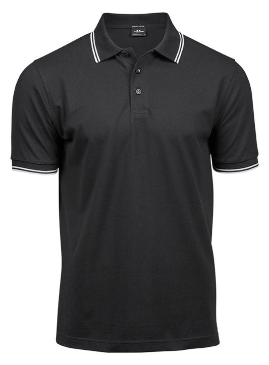 Polo homme col et manches contrastés  — coloris Black / White #Couleur_Black-/-White