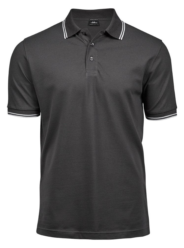 Polo homme col et manches contrastés  — coloris Dark Grey / White #Couleur_Dark-Grey-/-White