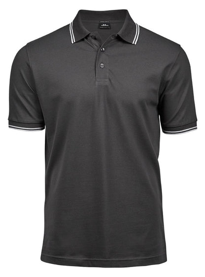 Polo homme col et manches contrastés  — coloris Dark Grey / White #Couleur_Dark-Grey-/-White