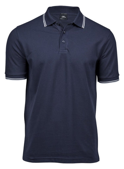 Polo homme col et manches contrastés  — coloris Navy / White #Couleur_Navy-/-White