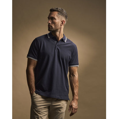 Polo homme col et manches contrastés 