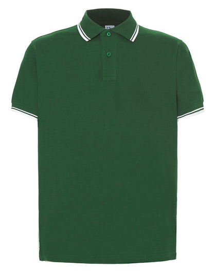 Polo homme contrasté  — coloris Bottle Green / White #Couleur_Bottle-Green-/-White