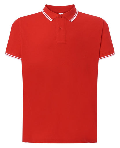 Polo homme contrasté  — coloris Red / White #Couleur_Red-/-White