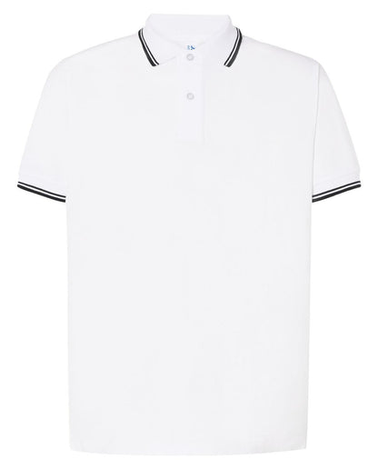 Polo homme contrasté  — coloris White / Black #Couleur_White-/-Black