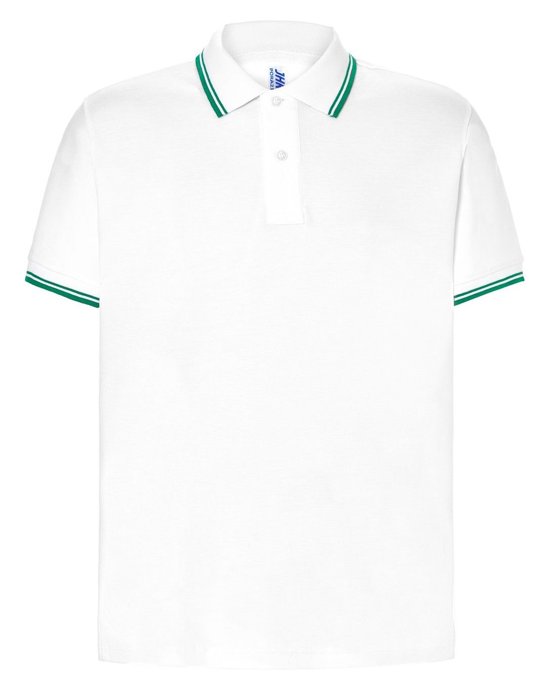 Polo homme contrasté  — coloris White / Kelly #Couleur_White-/-Kelly