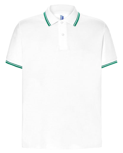 Polo homme contrasté  — coloris White / Kelly #Couleur_White-/-Kelly