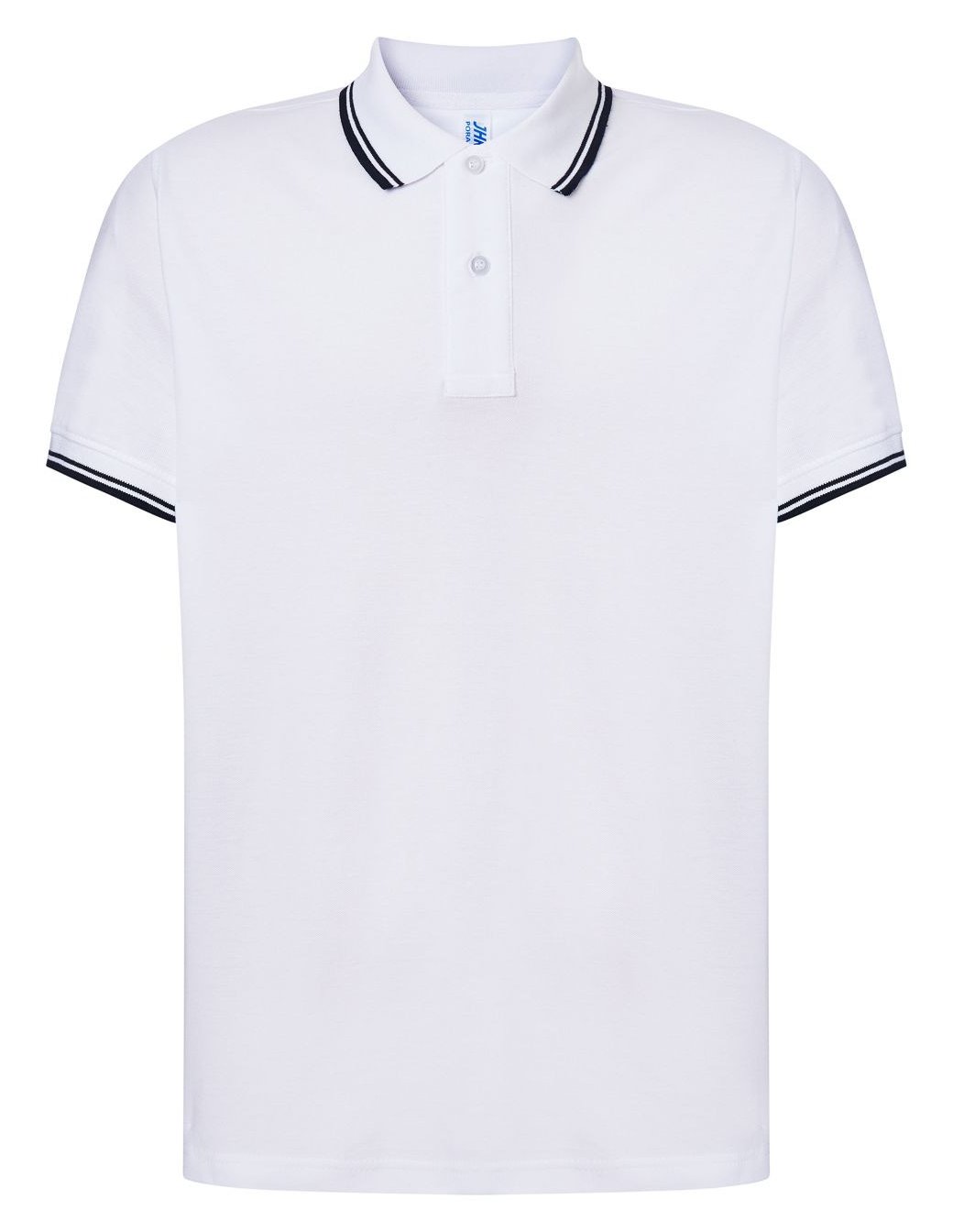 Polo homme contrasté  — coloris White / Navy #Couleur_White-/-Navy
