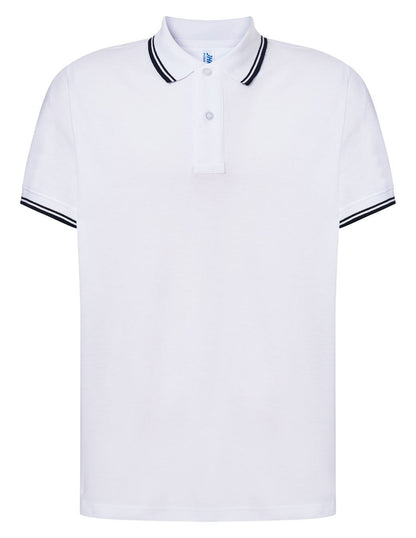 Polo homme contrasté  — coloris White / Navy #Couleur_White-/-Navy
