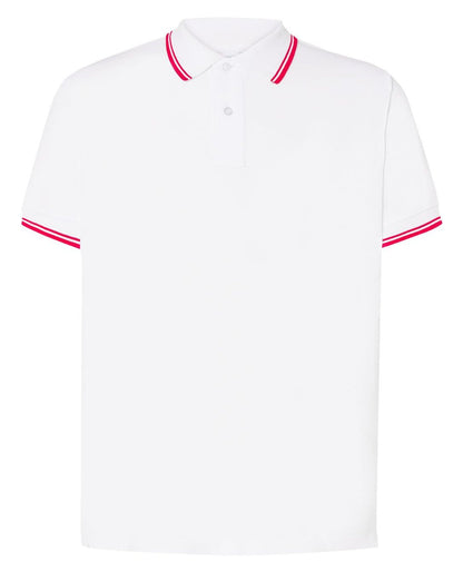 Polo homme contrasté  — coloris White / Red #Couleur_White-/-Red