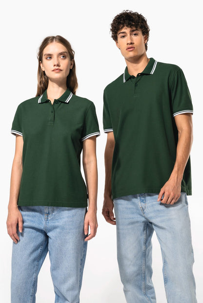Polo homme manches courtes à liserés contrastés