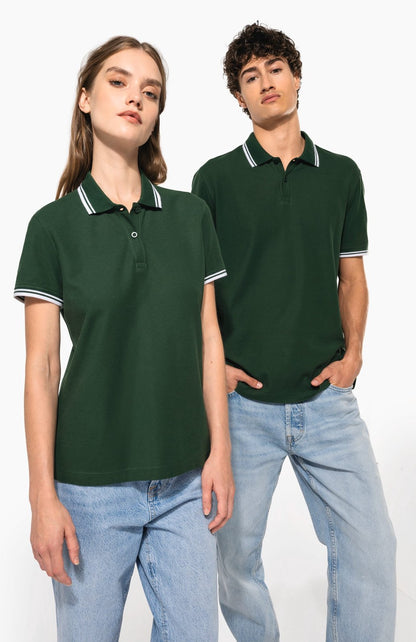 Polo homme manches courtes à liserés contrastés