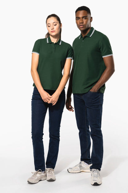 Polo homme manches courtes à liserés contrastés