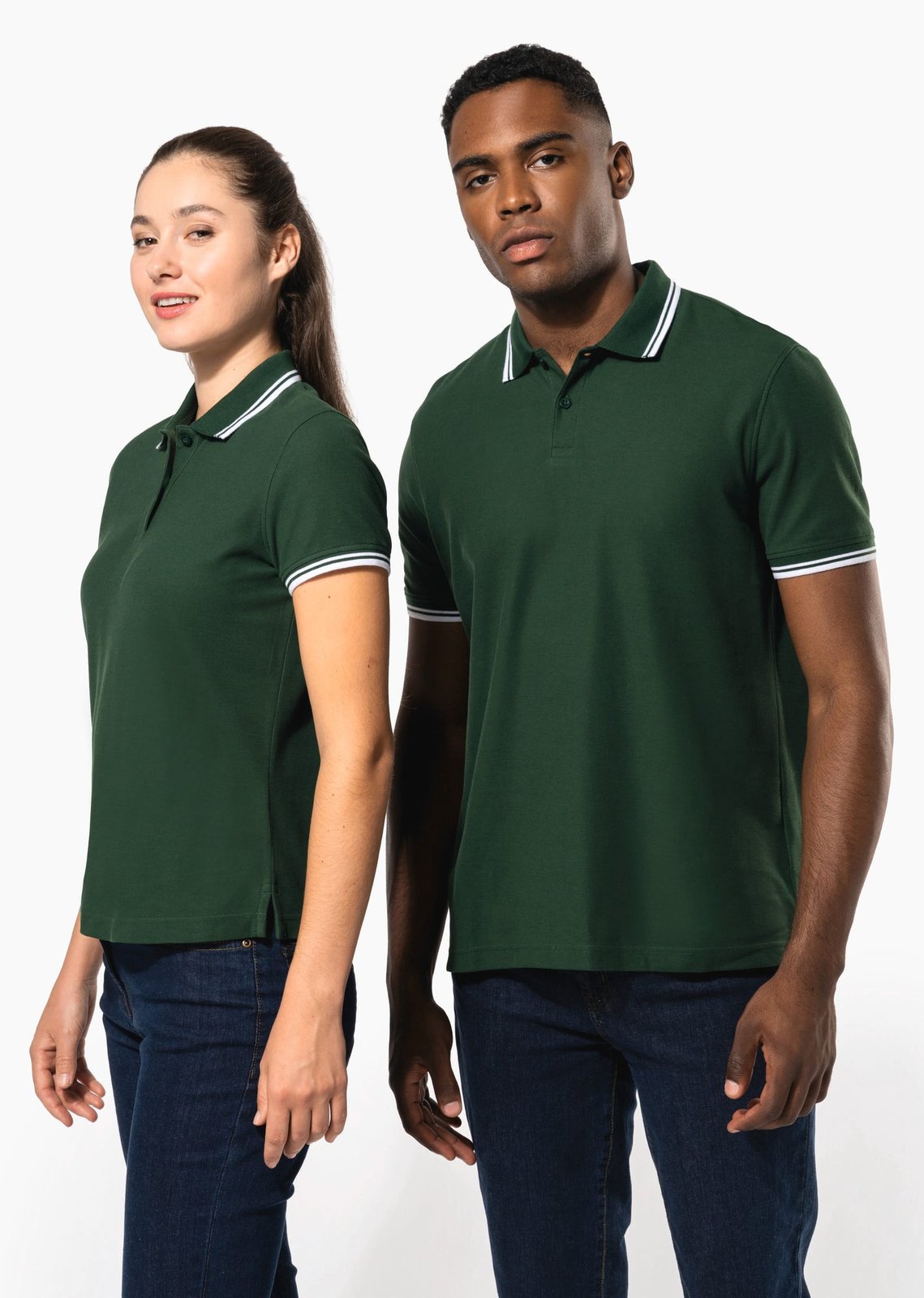 Polo homme manches courtes à liserés contrastés