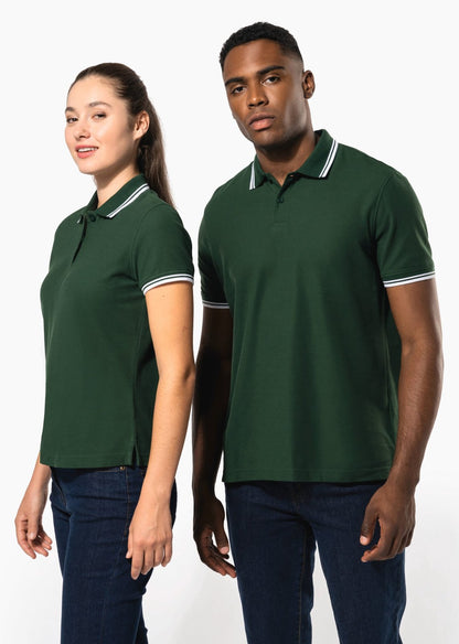 Polo homme manches courtes à liserés contrastés