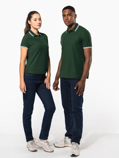 Polo homme manches courtes à liserés contrastés