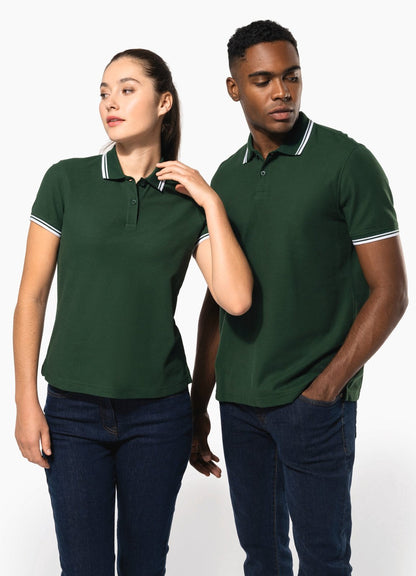 Polo homme manches courtes à liserés contrastés