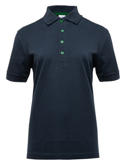Polo manches courtes boutons contrastés femme  — coloris Navy / Kelly Green #Couleur_Navy-/-Kelly-Green