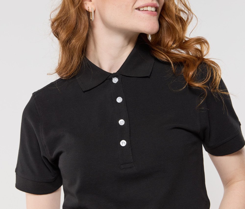 Polo manches courtes boutons contrastés femme 