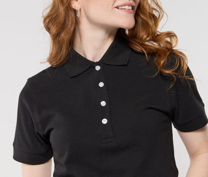 Polo manches courtes boutons contrastés femme 