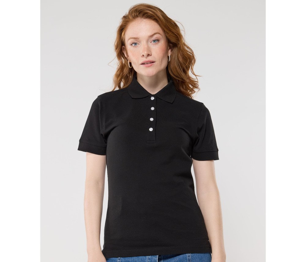 Polo manches courtes boutons contrastés femme 