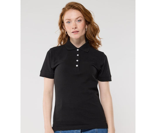 Polo manches courtes boutons contrastés femme 