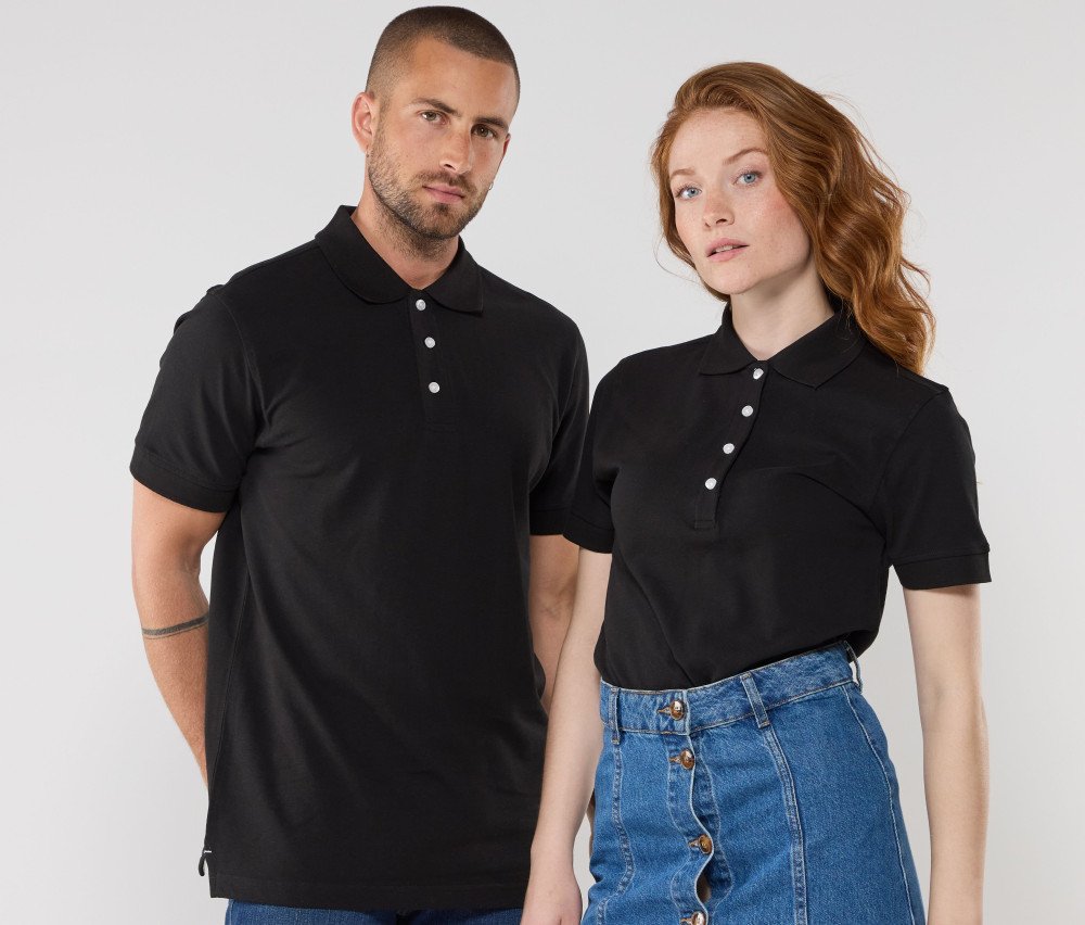 Polo manches courtes boutons contrastés femme 