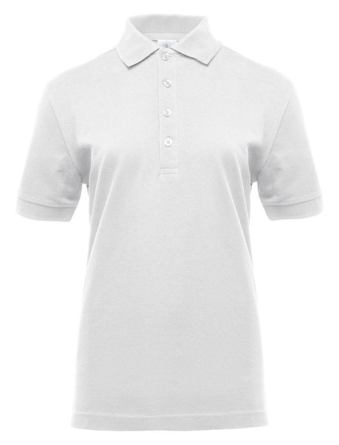 Polo manches courtes boutons contrastés femme  — coloris White / White #Couleur_White-/-White