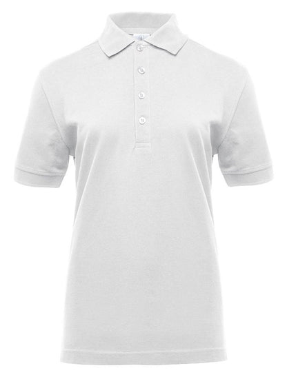 Polo manches courtes boutons contrastés femme  — coloris White / White #Couleur_White-/-White