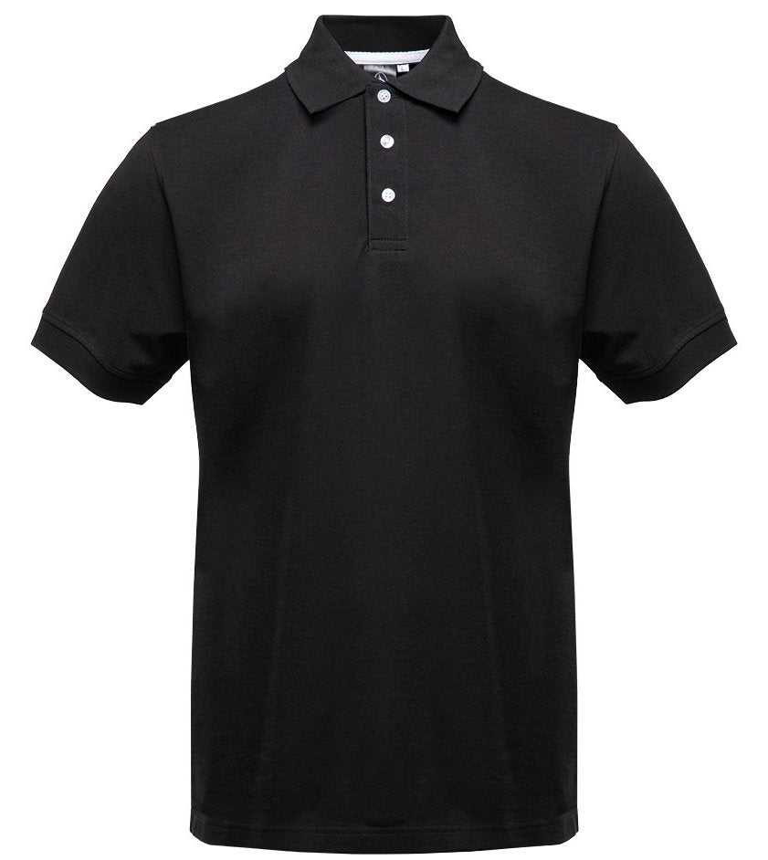 Polo manches courtes boutons contrastés homme  — coloris Black / White #Couleur_Black-/-White