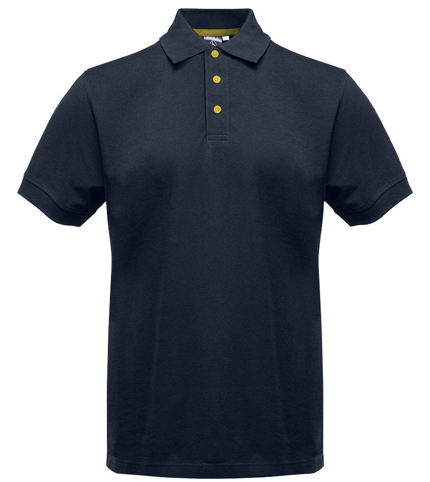 Polo manches courtes boutons contrastés homme  — coloris Navy / Gold #Couleur_Navy-/-Gold