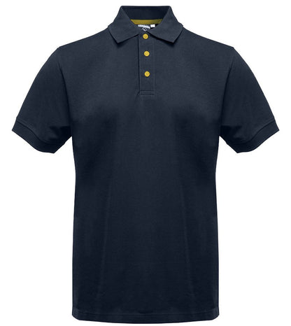 Polo manches courtes boutons contrastés homme  — coloris Navy / Gold #Couleur_Navy-/-Gold