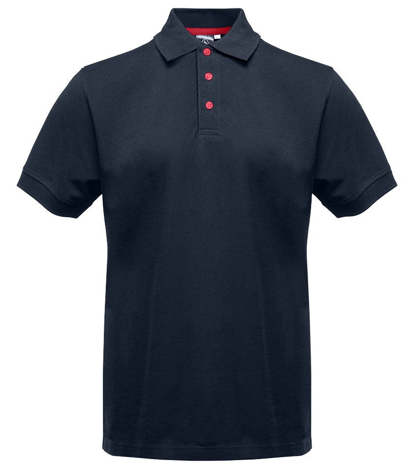 Polo manches courtes boutons contrastés homme  — coloris Navy / Red #Couleur_Navy-/-Red