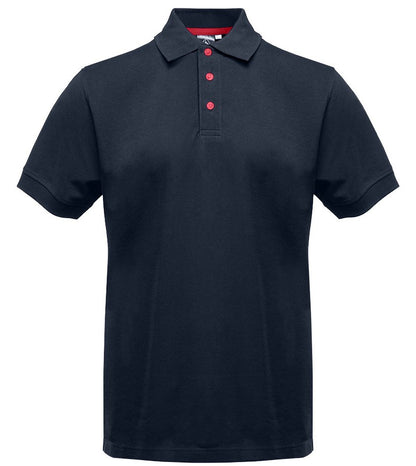 Polo manches courtes boutons contrastés homme  — coloris Navy / Red #Couleur_Navy-/-Red