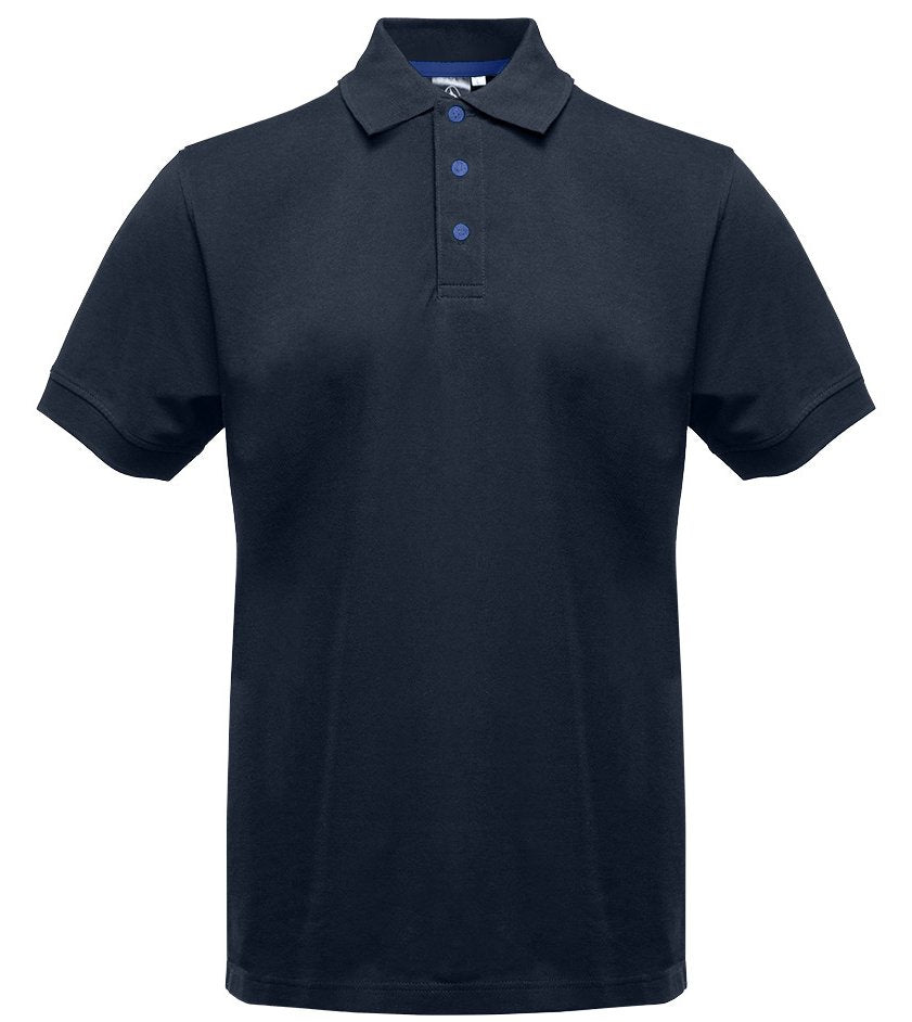 Polo manches courtes boutons contrastés homme  — coloris Navy / Royal #Couleur_Navy-/-Royal