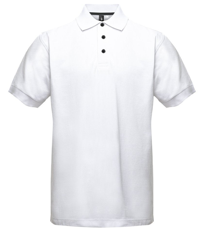 Polo manches courtes boutons contrastés homme  — coloris White / Black #Couleur_White-/-Black