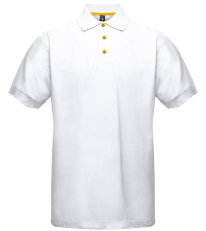 Polo manches courtes boutons contrastés homme  — coloris White / Gold #Couleur_White-/-Gold