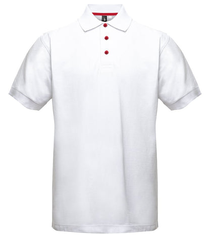 Polo manches courtes boutons contrastés homme  — coloris White / Red #Couleur_White-/-Red