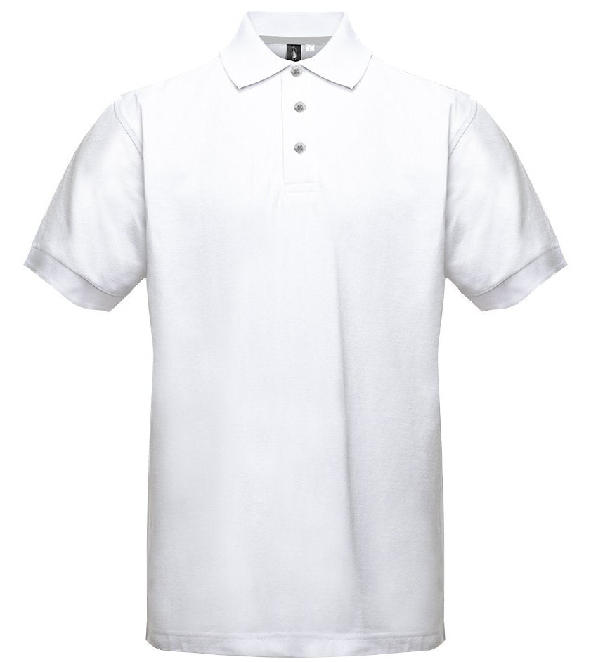 Polo manches courtes boutons contrastés homme  — coloris White / Silver #Couleur_White-/-Silver