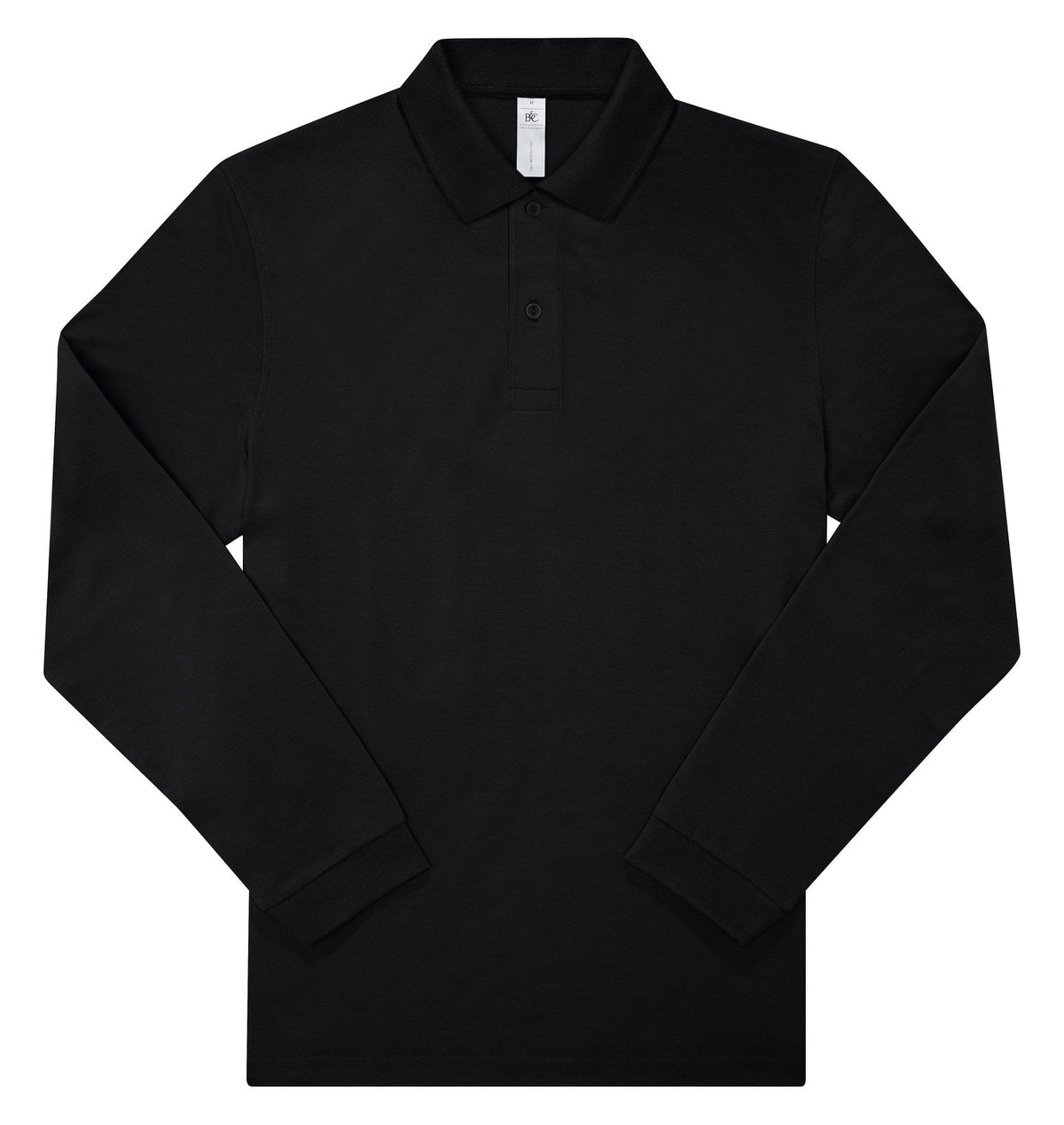 Polo manches longues 180 g/m² — coloris Black #Couleur_Black
