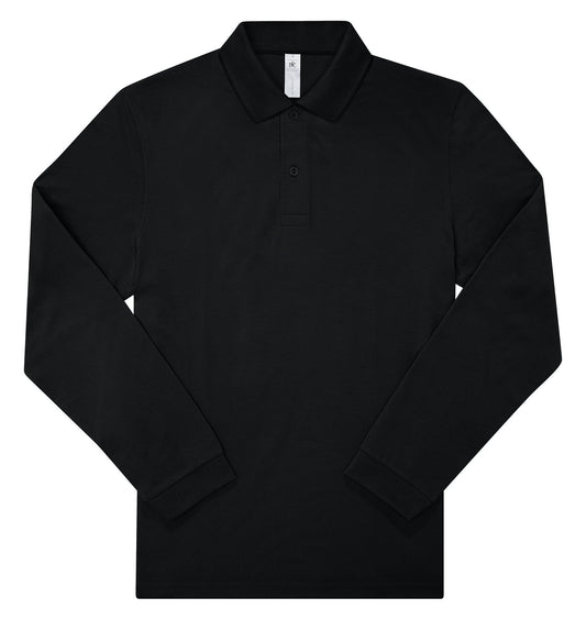 Polo manches longues 180 g/m² — coloris Black #Couleur_Black