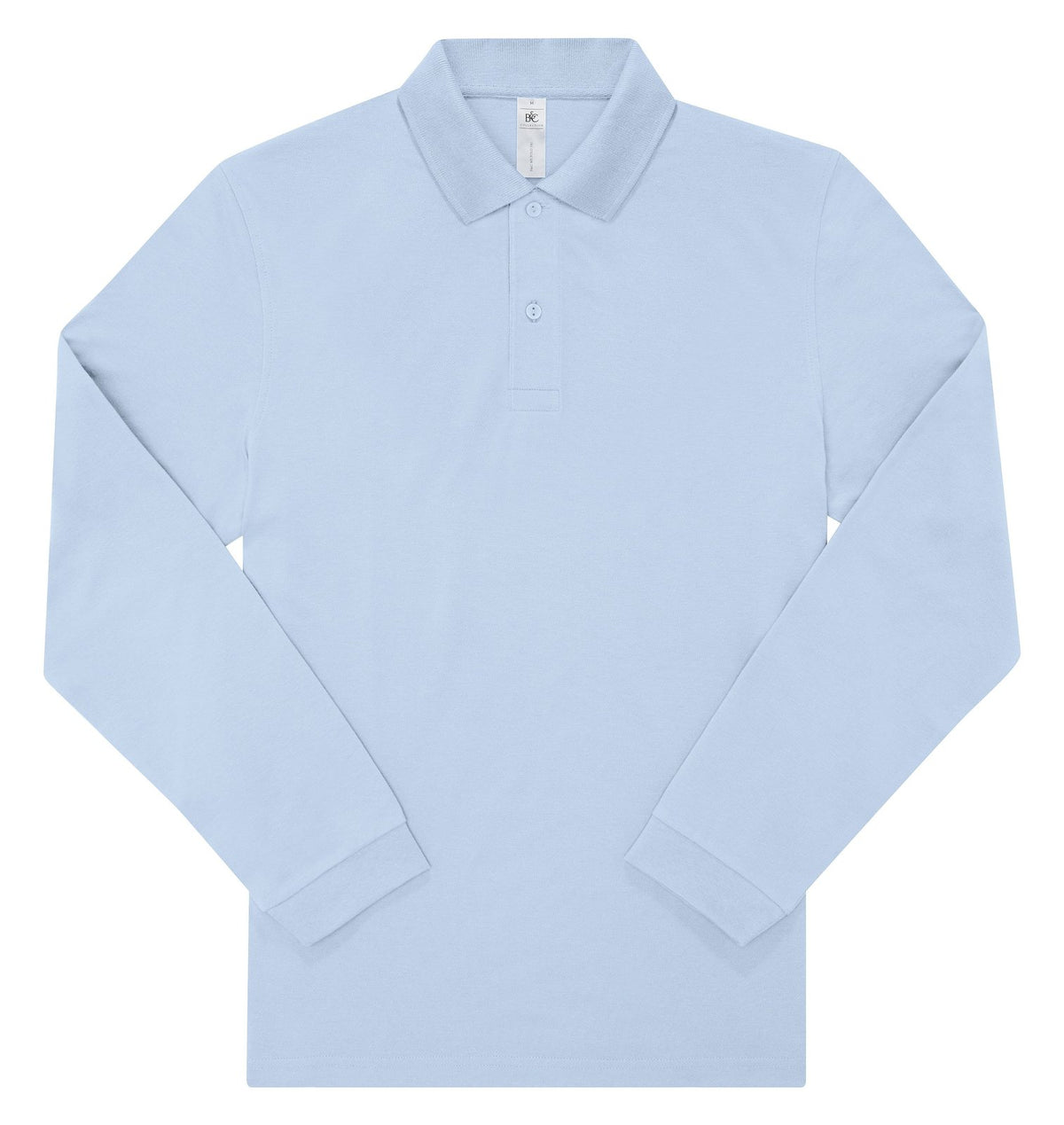 Polo manches longues 180 g/m² — coloris Blush Blue #Couleur_Blush-Blue